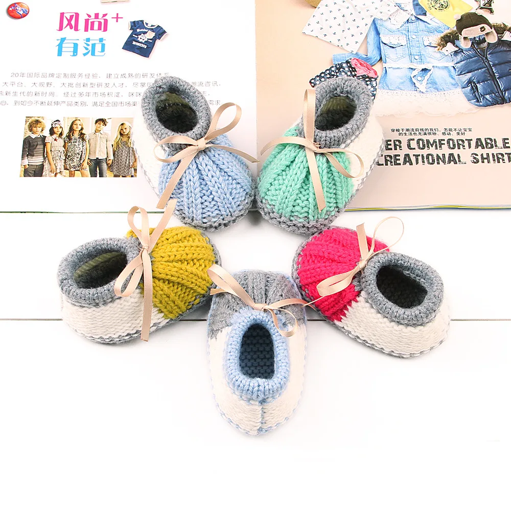 

Explosive baby shoes toddler shoes spring 2019 male baby boy children's wool woven shoes and socks bow infant shoes MM261