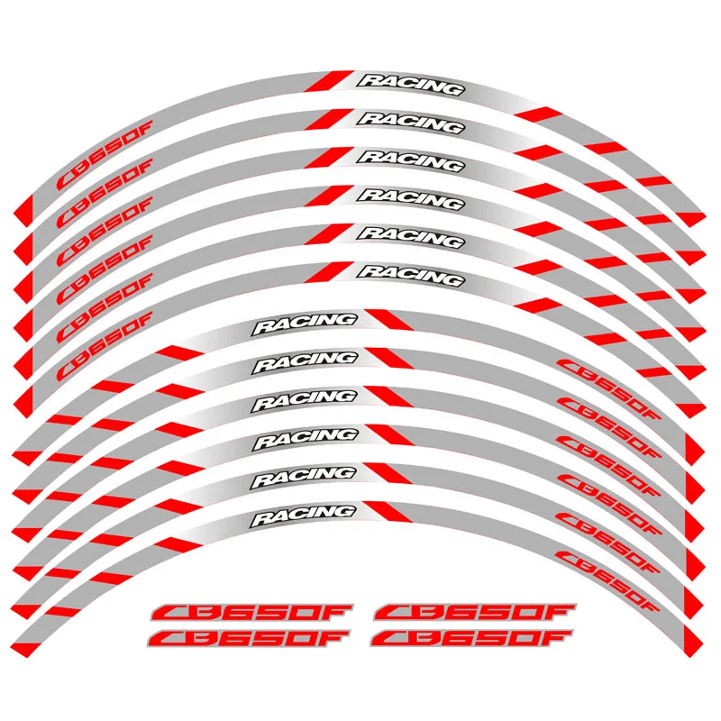 Мотоциклетные передние и задние колеса край внешний обод наклейки светоотражающие полосы колесные наклейки для Honda CB650F - Цвет: B Red