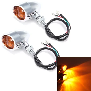 

Chrome Bullet Rear & Front Indicators Turn Signal Light Case for Harley Davidson Sportster 883 1200 XL Bobber Chopper Custom