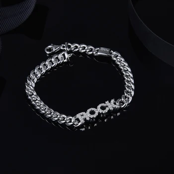 

[MeiBaPJ]Very Beautiful Letter Rock Bracelets S925 Silver Bracelets Jewelry Fashion Personality Temperament all-match For Women