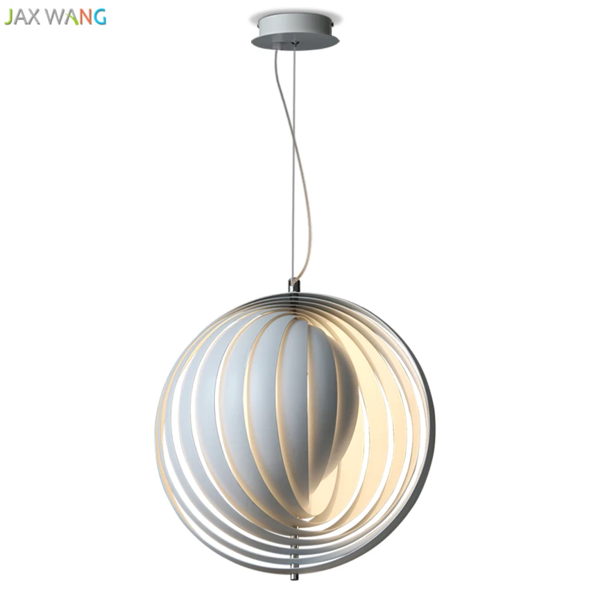 

Denmark Milan Retro Pendant Lights Panton Moon Hanging Lamps Dining Room Restaurant Bar Living Room Bedroom Decor Fixtures