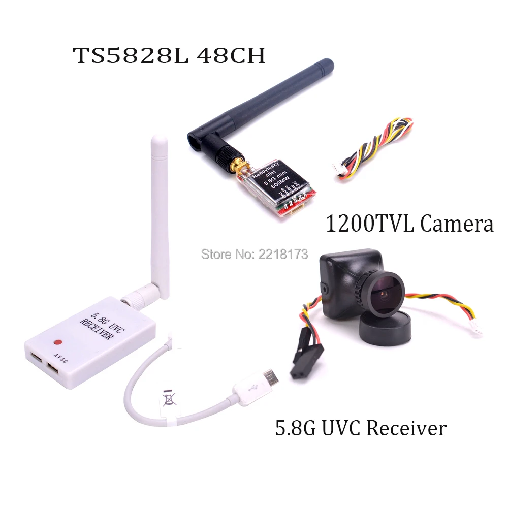 

5.8G FPV Receiver UVC Video Downlink OTG VR Android Phone & TS5828L 48CH 600mw & 1200TVL Camera for Mini FPV RC ZMR250 Drone