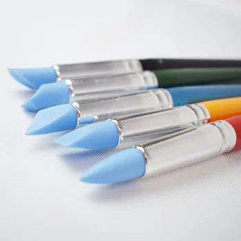 

10mm Large 5Pcs Pottery Clay Shaping Tool Set Silicone Rubber Tip Painting Coloring Brushes Pens Sculpting Shapers Oil Paint Pen