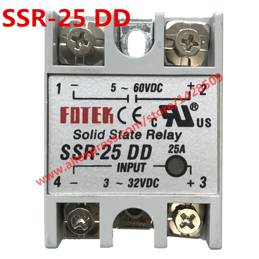 

High Quality 1 Piece Solid State Relay SSR DC Control DC SSR-25 DD 3-32V DC To 5-60V DC