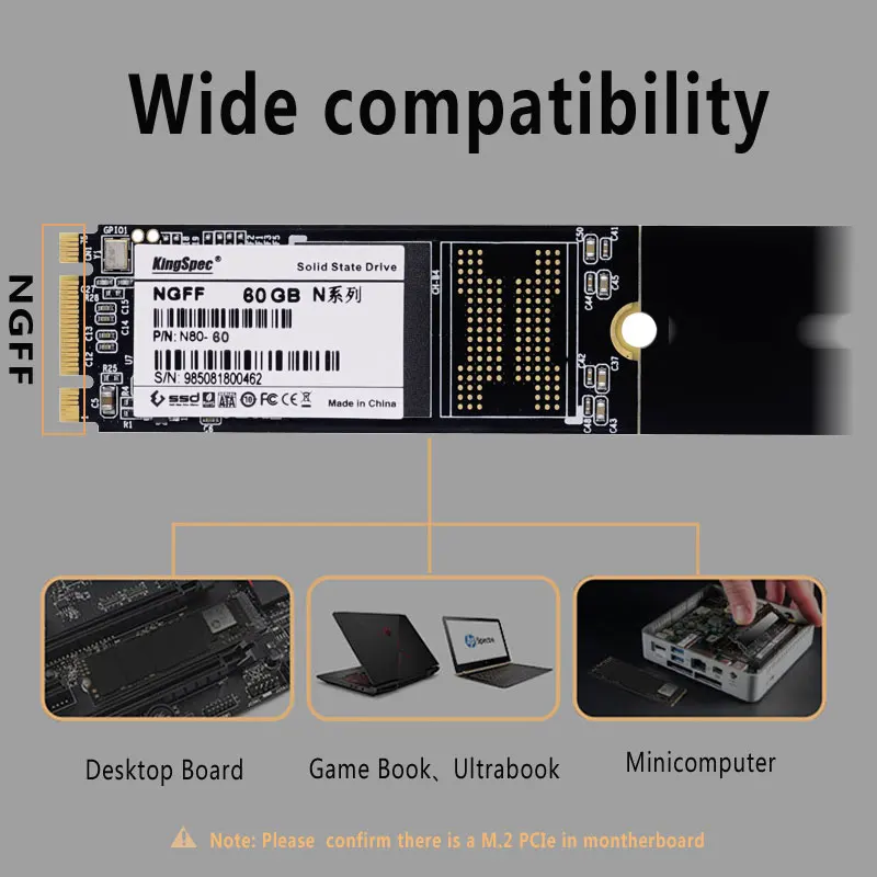 22x80 мм компьютерная часть kingspec 60 Гб NGFF M.2 SSD жесткий диск интерфейс HDD 6 Гбит/с SATA3 MLC Высокая совместимость для ноутбуков/ультрабуков