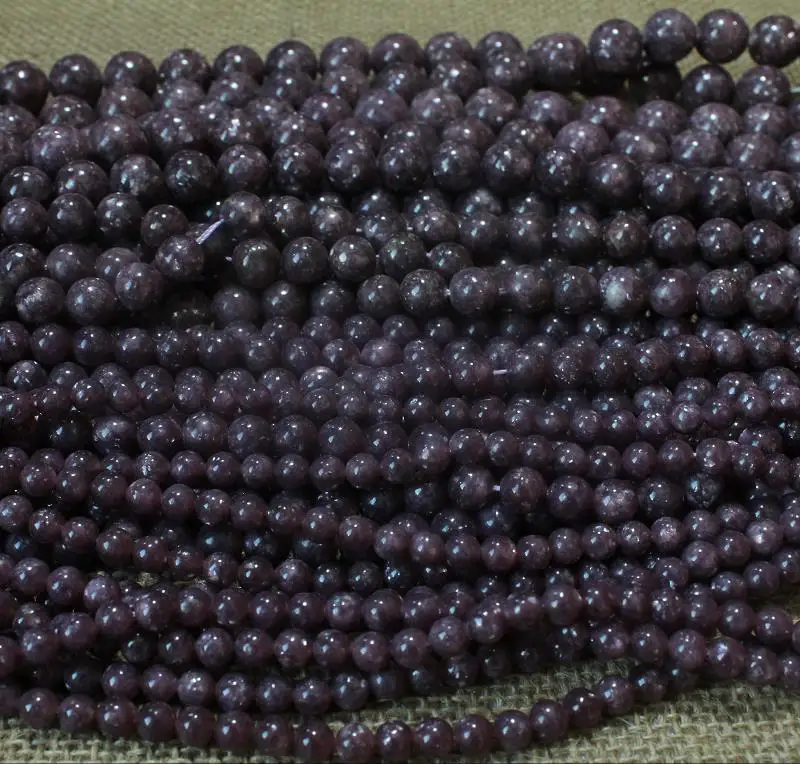 Baihande 4 6 8 10 12 мм натуральный круглый лепидолит фиолетовый драгоценный камень свободные бусины для ожерелья Браслет DIY ювелирных изделий 15 дюймов