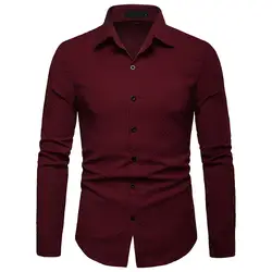 2019 Новое поступление мужские рубашки мужские с длинным рукавом решетки картина большой размер Повседневная Топ блузка рубашки camisa masculina #3