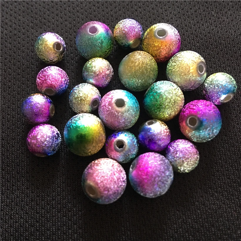 

2019 Kid Acrylic Beads DIY Fluorescent Neon Loom Beads Loom Bands Rainbow Charms Mixed Colors 100Pcs/Lot 4/6/8/10mm High Quality