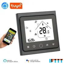 Туя пульт дистанционного управления вода тепло работает Amazon Alexa Echo Google Home Многофункциональный голосовое взаимодействие сенсорный экран комнатный термостат
