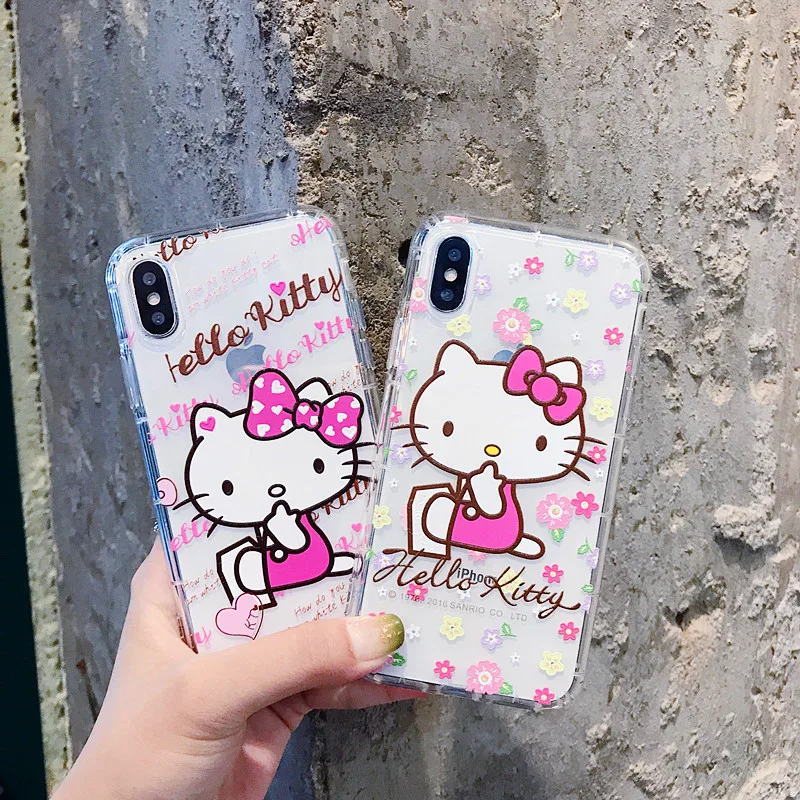3D Cartoon Soft silicone lucency TPU cover for iPhone 8 6 6S 7 Plus case Hello kitty English X XS MAX XR |