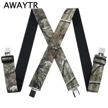 AWAYTR камуфляжные подтяжки мужские подтяжки Мужские Винтажные наружные ремни Bretelles Взрослые 4 зажимы suspensorio Ligas Tirantes 5*125 см