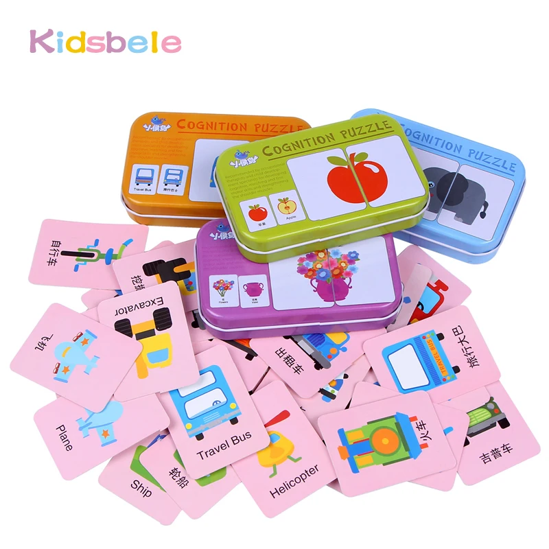 

Baby Early Learning Toys Puzzle Jigsaw 16PCS/Lot Animal/Fruit/Vehicle Montessori Toys For Kids Coloring Board Intelligence Toy