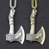 Double sided Rune Wolf And Raven Slavic Amulets Talismans Viking Odin Handle Axe Necklaces & Pendants Norse Vikings Jewelry ► Photo 2/6