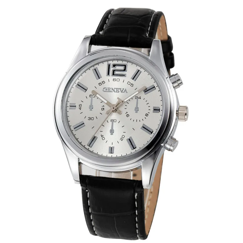 Hot sale Men Casual Checkers Faux Leather Quartz Analog Wrist WatchMen Wholesale #2AP18 (7)