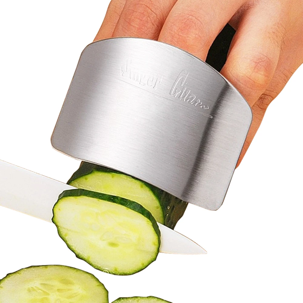

Stainless Steel Finger Protector Kitchen Cut Meat Vegetables Hand Kavass Finger Guard Armguard Anti Cut Hand