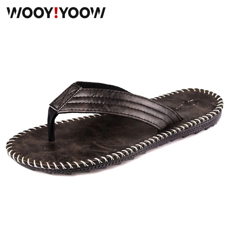 

Summer fashion men's flip-flops British cool and non-slip breathable slippers Flip-on slip Flat beach shoes