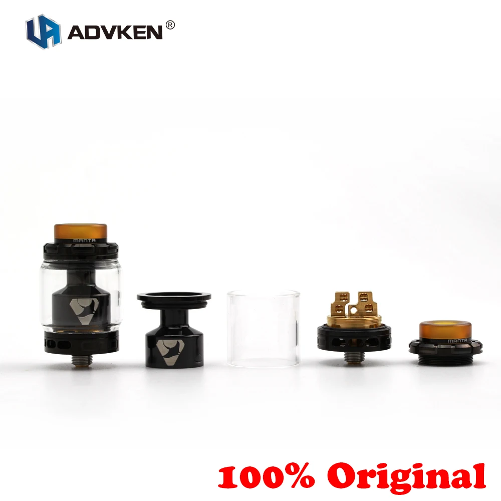 100% Original Advken MANTA RTA Tank 5/3.5ml Capacity 510 Rebuildable Drip Atomizer Top Filling 810 Drip Tip Airflow Adjustable 100% Original Advken MANTA RTA Tank 5/3.5ml Capacity 510 Rebuildable Drip Atomizer Top Filling 810 Drip Tip Airflow Adjustable