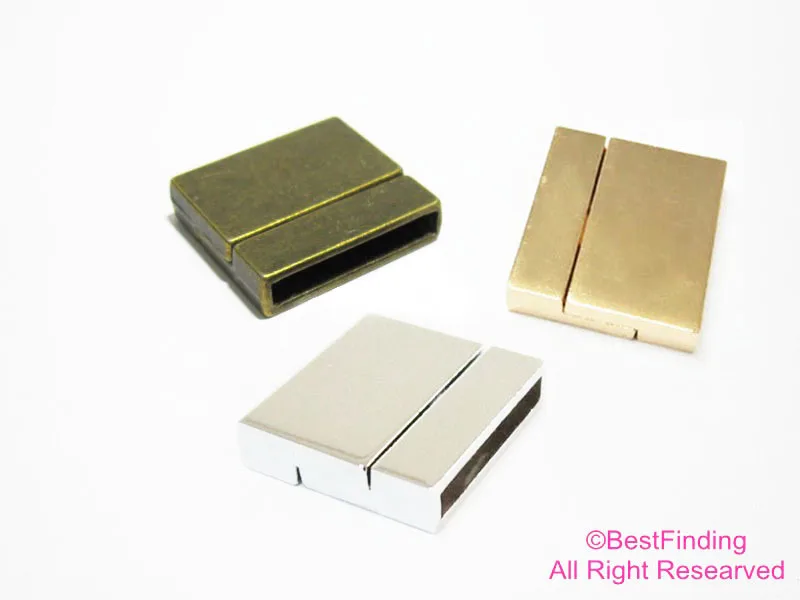 

Flat magnetic clasp 21x2.5mm Flat leather clasp multi strand round leather clasp