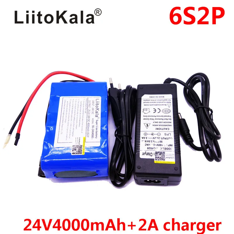

HK LiitoKala Dii-24V4000 25.2V 4000mAh 18650 Battery pack 24V 4Ah Rechargeable Battery Mini Portable Charger For LED/Lamp/Camera