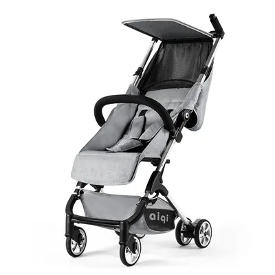 Babyyoya портативная детская коляска может сидеть, лежать на доске и складывать портативный мини Карманный Зонт автомобиль - Цвет: Silver Frame gray