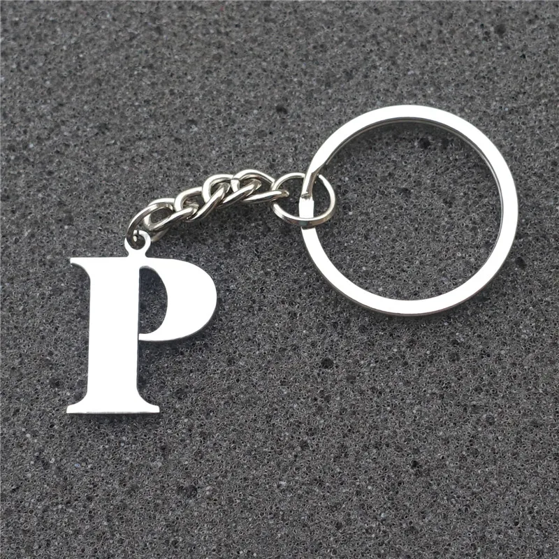 Buy Fashion Letter Keyring Stainless Steel Alphabet P