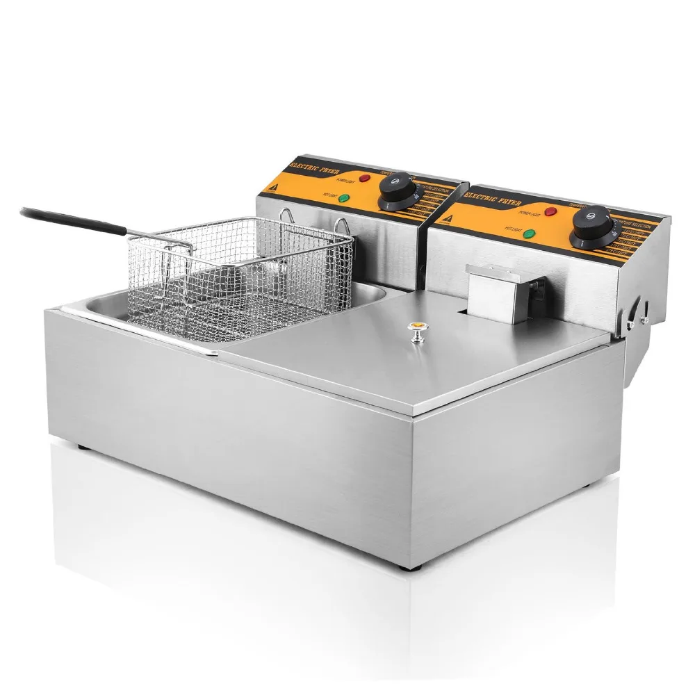 Electric Fryer Deep Fat Chip Fryer 12 Litre Dual Tank Commercial