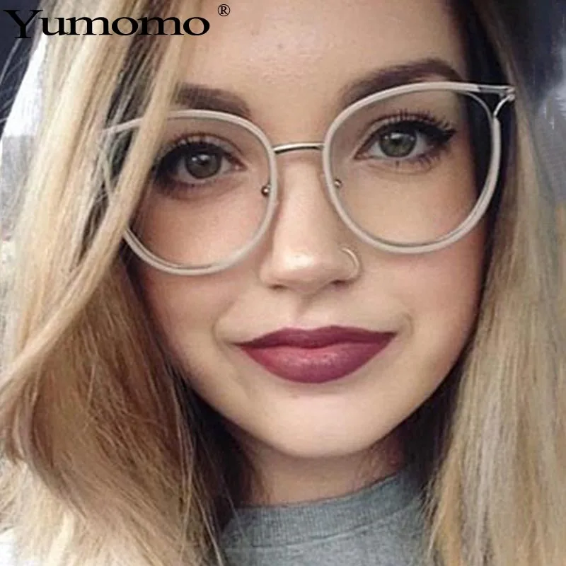Fashion Cat Eye Glasses Frames Women Trending Styles Transparent Brand Optical Computer Glasses Oculos De Grau Feminino Eyewear