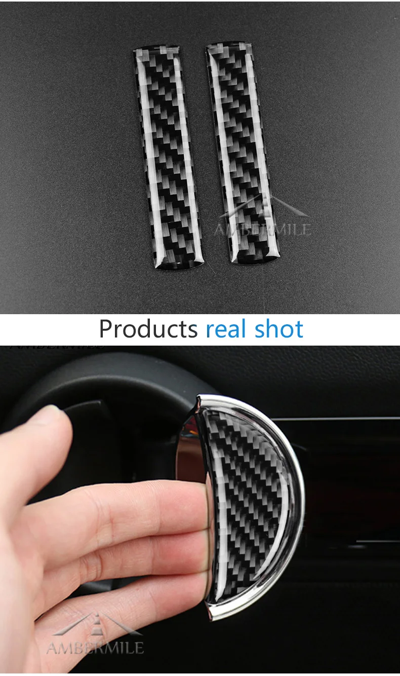  Mini Cooper F55 Clubman F54 Countryman F60 Accessories Interior Carbon Fiber Door Handle Cover Trim Stickers (5)