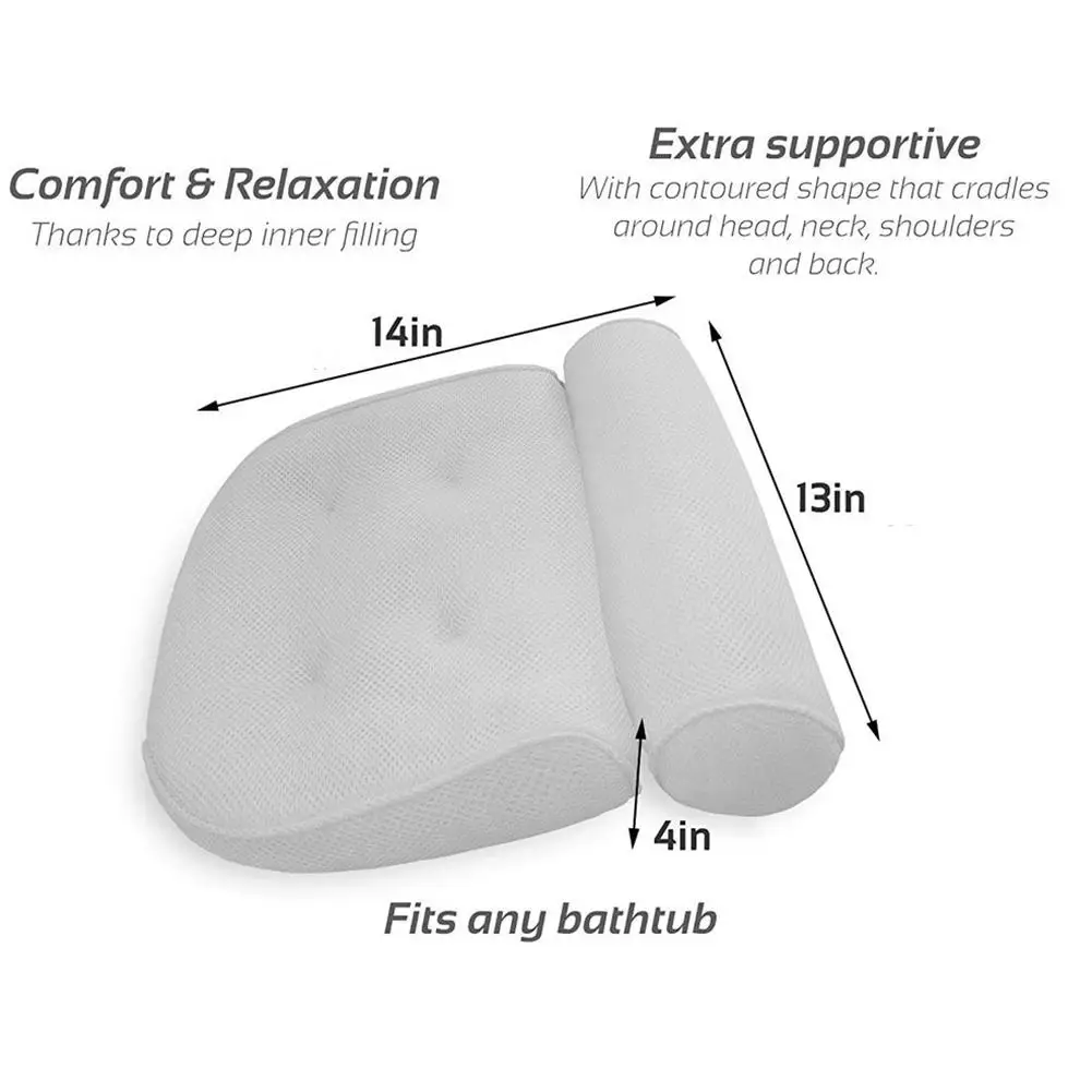 Качественная ванна спа-подушка шеи Задняя поддержка пены комфорт подголовник, подушка с присосками для ванной