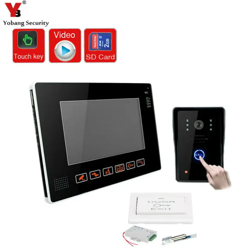 

YobangSecurity 9 Inche Video Doorbell Door Chime Video Door Intercom System with Video Recording and PhotoTaking Door Lock