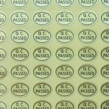 

QC Adhesive Label Sticker Custom Label Sticker QC PASSED Stickers 900pcs/lot Gold Color Oval Security Label Warranty Label