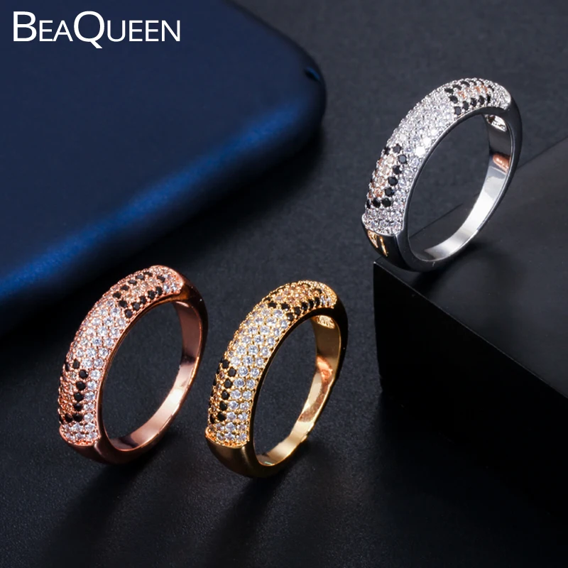 Модные свадебные кольца BeaQueen из Дубая обручальные с кубическим цирконием и