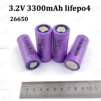 

2PCS 3.2V 3300mAh 26650 Lifepo4 battery 3.2V 26700 Rechargeable Battery for light solar warning light microphones flow tester