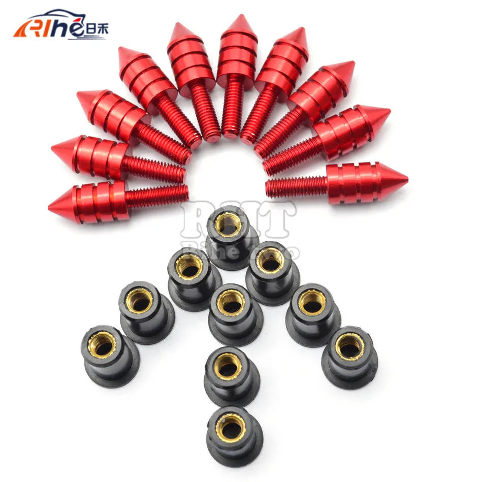 

Universal 10pcs M5 Motorcycle Swingarm Spools Slider Windshield Spike Nuts Bolts Screws For Kawasaki Z250 Z 250 Honda MSX125