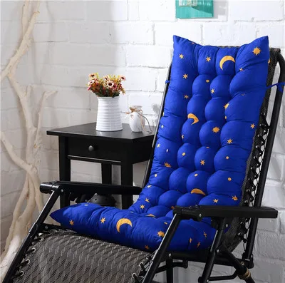 Складное кресло-Релакс с подушкой для сиденья универсальная утолщенная длинная садовая подушка для шезлонга качалка коврик мягкий домашний офисный стул подушки pilow - Цвет: Sapphire