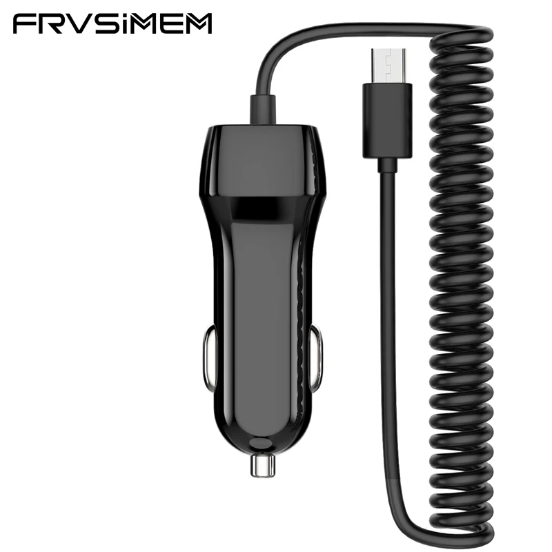 

Car Charger Adapter for iphone Cable Samsung Mobile Phone Fast Charge 1.4m Free Micro Type-C Cable 5V 2.1A