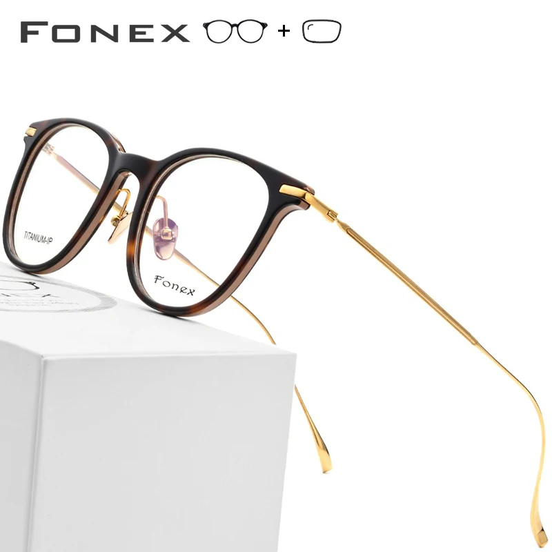 

B Pure Titanium Prescription Glasses Frame Men Ultralight Acetate Women 2019 Vintage Round Myopia Optical Eyeglasses Eye Eyewear