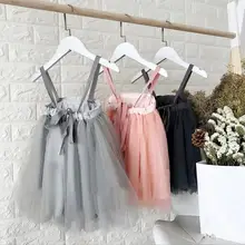 MUQGEW/летнее платье на бретельках для девочек, платье на бретелях с открытой спиной, Сетчатое трикотажное платье принцессы для детей, детская летняя одежда# XTN