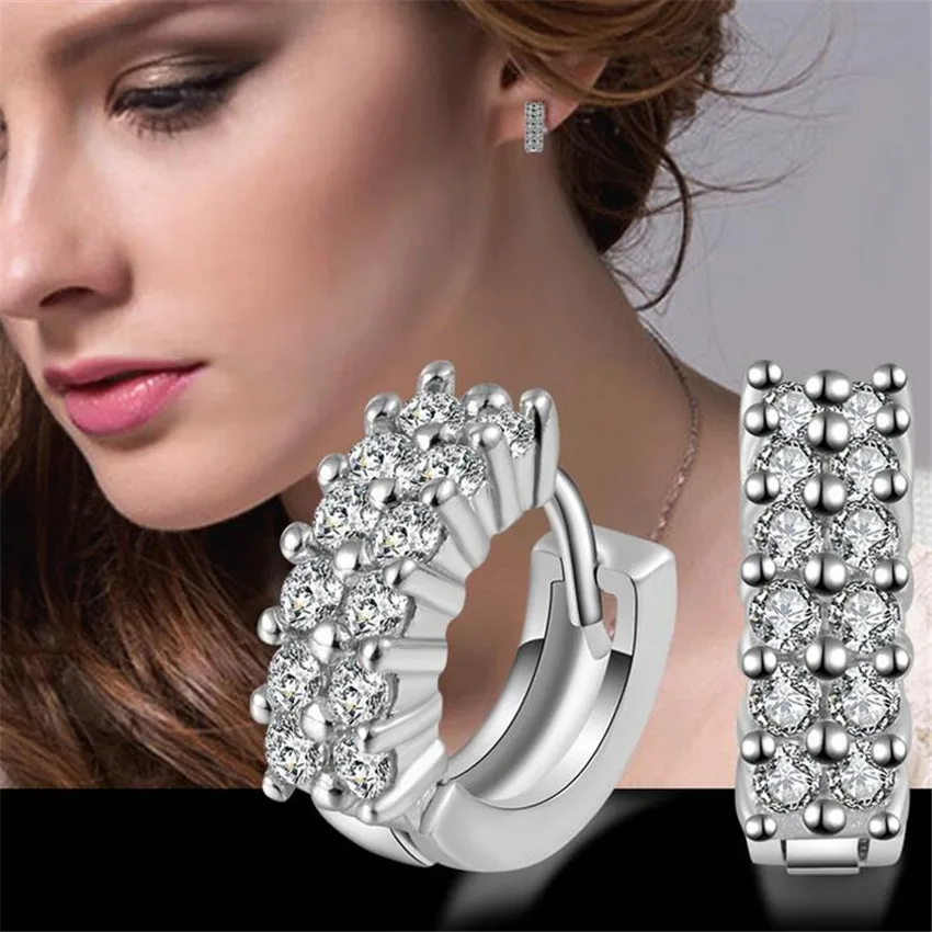 Новая шпилька ангел серьги Мода 925 стерлингового серебра кристалл серьги для женщин без никеля оптом ювелирные изделия#021