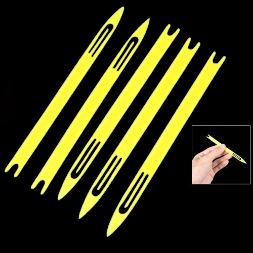 

5 Pcs 2# Yellow Plastic Fishing Net Repair Netting Needle Shuttles