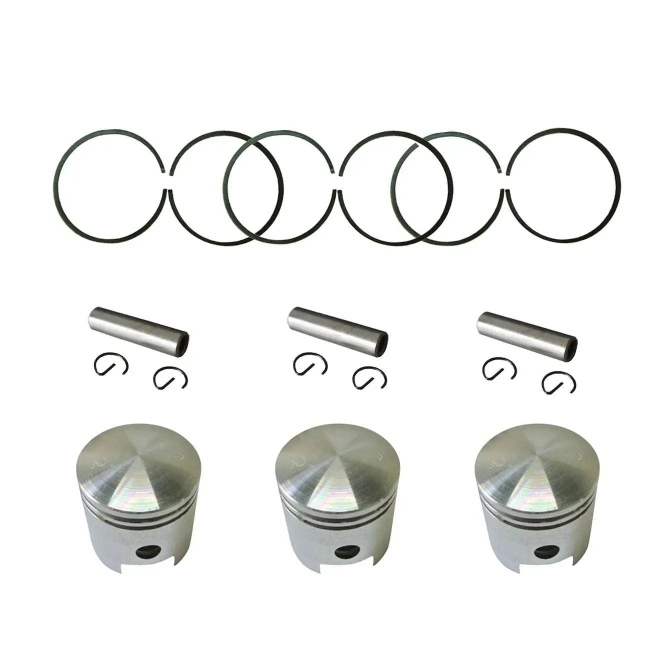6xPiston Ring&3xPiston&3xPin Fits 49/66/80cc 2 Stroke Engine Motorized