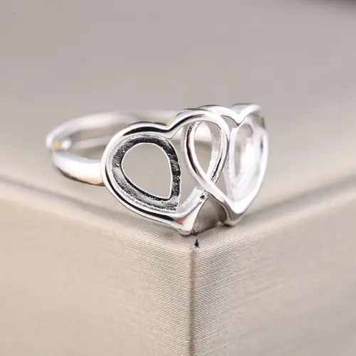 Sterling Silver 925 Pear Cabochon 6x8mm Semi Mount Engagement Ring Setting Fine Jewelry | Украшения и аксессуары