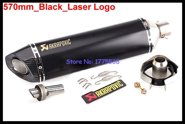 PHULEOVEO Universal 370mm 470mm 570mm mm entrada 51mm motocicleta moto Scooter Akrapovic tubo de Escape silenciador Escape DB asesino
