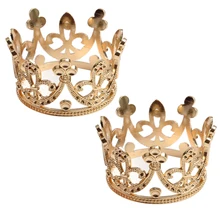 2 шт барокко свадебные мини цветок девушки Стразы Корона свадебная тиара головные уборы Hairwear корона для волос тиары аксессуары золото