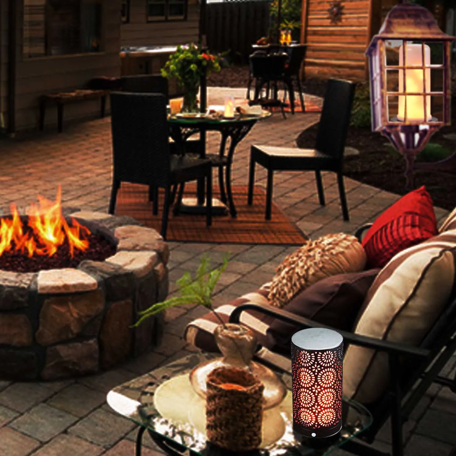 

Behogar Retro USB LED Magnet Fire Flame Lights Table Lamp with Flickering Flames Effect for Christmas Home Bar Hotel Cafe Decor