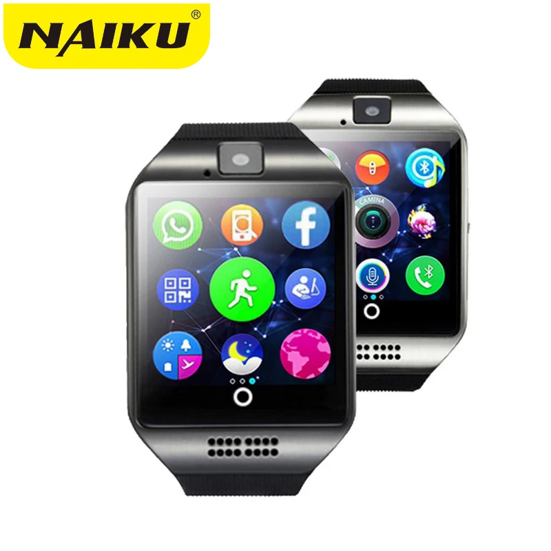 Naiku NK18 Bluetooth Smart часы с Камера facebook синхронизации SMS MP3 наручные Поддержка Sim TF для IOS