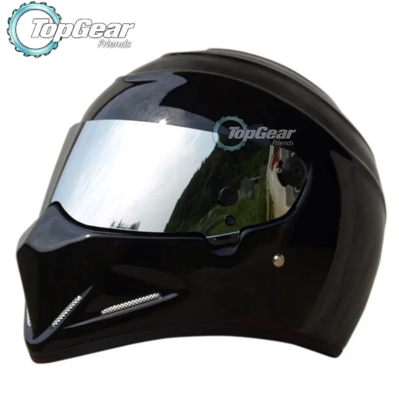 Topgear-The-STIG Helmet-TG-Fans's Collectable-CRG-as-SIMPSOM-Pig-Black-Helmet-with-Silver-visor