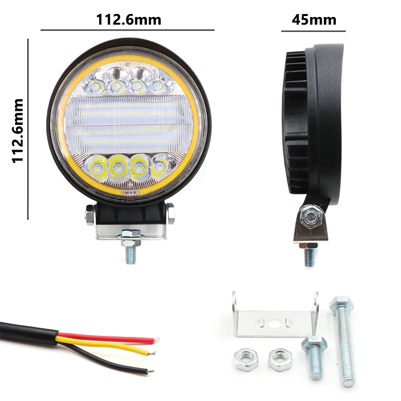 Нискарда 2X4 дюйма внедорожный светодиодный рабочий светильник 126 Вт 42 Светодиодный точечный комбинированный Точечный светильник для Jeep ATV UAZ SUV 4WD 4x4 седельный тягач