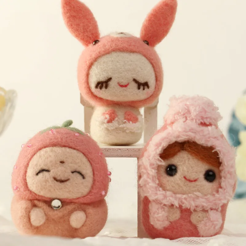 

Rabbit Russian Dolls Cute Doll Wool Felt Material Bag DIY Handmade Home Decor