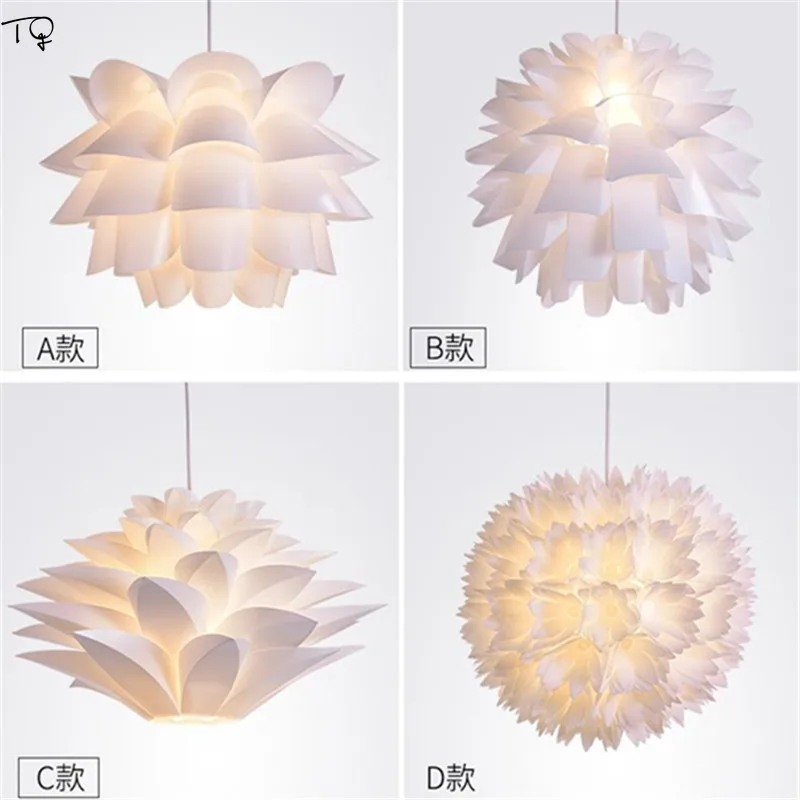 

Nordic Modern Creative Lotus flower Pendant Lights Led Single Head PVC Individual Restaurant Living Room Dining room Decor Home